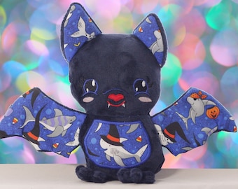 Small Bat Plush, Kawaii Plush, Bat Stuffed Animal, Halloween Plushie, Stocking stuffers for kids, Embroidered stuffed animal, bat lover gift