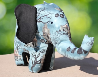Elephant Plush, Stuffed Animal, Elephant Gift, Halloween gift basket stuffer, Birthday gift for adults, Stuffed Elephant, Halloween Plush