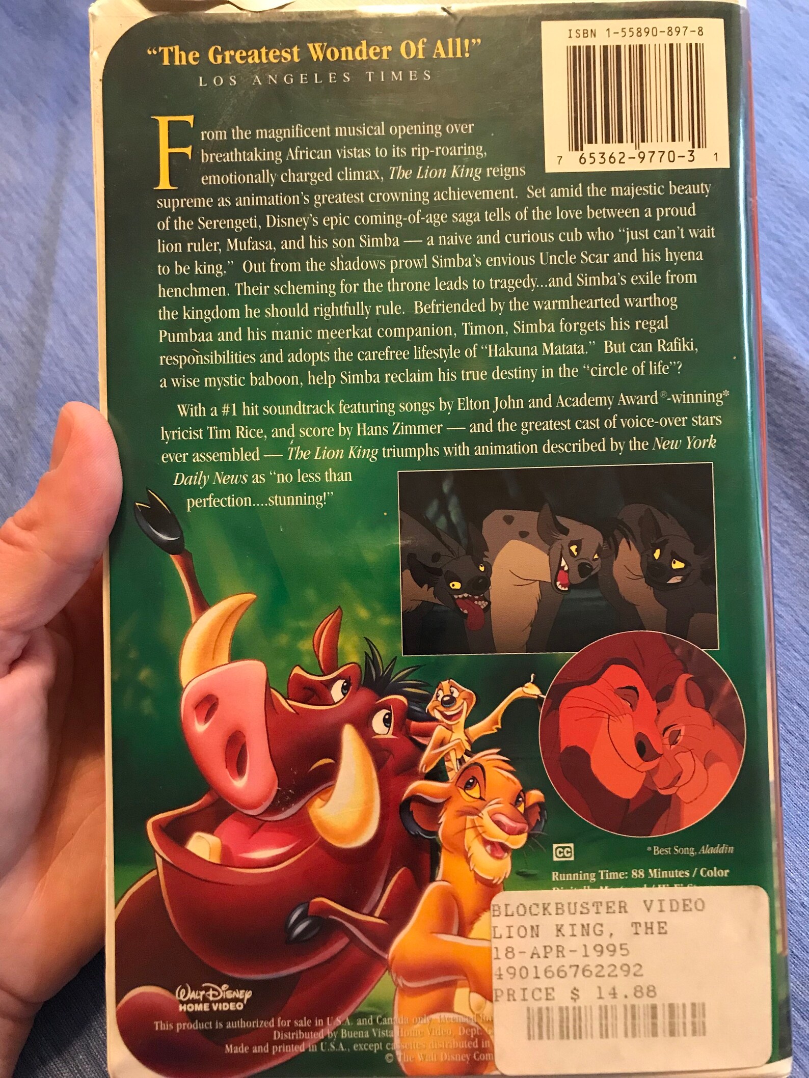 Original Disney Lion King VHS Case and Tape Etsy