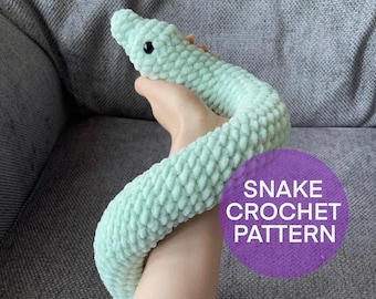 Modello serpente all'uncinetto, modello uncinetto adatto ai principianti, modello Amigurumi, senza cuciture, MODELLO PDF scaricabile, modello digitale, regali serpente