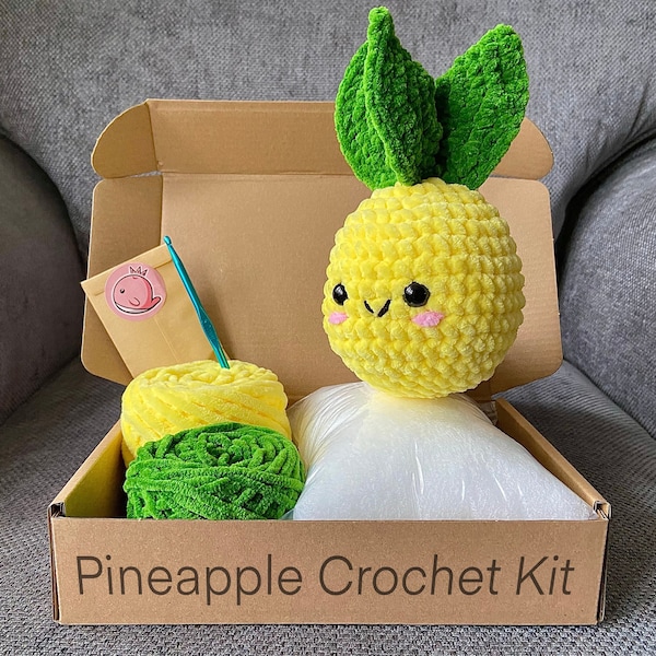 Pineapple Crochet Kit, Intermediate Crochet Kit, Crochet Pineapple, Gift Ideas, Crochet Kit, Crochet Gifts, Pineapple Gifts, Pineapple Lover