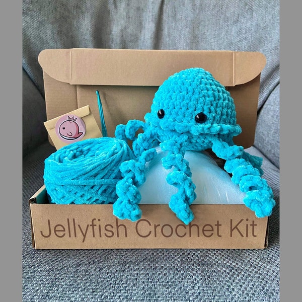 Jellyfish Crochet Kit, Intermediate Crochet Kit, Crochet Jellyfish, Gift Ideas, Crochet Kit, Crochet Gifts, Jellyfish Gifts, DIY, Animal