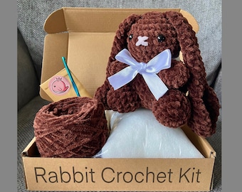 Rabbit Crochet Kit, Intermediate Crochet Kit, Crochet Rabbit, Gift Ideas, Crochet Kit, Crochet Gifts, Rabbit Gifts, Animal Lovers, Bunny Toy