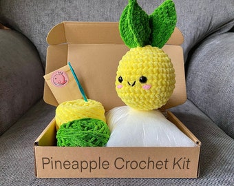 Pineapple Crochet Kit, Intermediate Crochet Kit, Crochet Pineapple, Gift Ideas, Crochet Kit, Crochet Gifts, Pineapple Gifts, Pineapple Lover