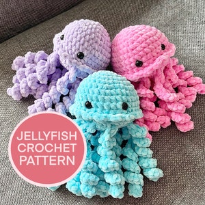 Crochet Jellyfish Pattern - Downloadable PDF PATTERN- No Sew, Easy To Follow, Octopus, Cute, Squishy, Amigurumi Pattern, Under the Sea, PDF