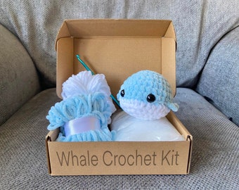 Whale Crochet Kit, Crochet Whale, Easy Level Crochet Kit, Gift Ideas, Crochet Kit, Crochet Gifts, Whale Gifts, Animal Lovers, DIY Kit, Whale