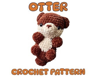 Schema all'uncinetto per una lontra, download digitale in formato PDF di Amigurumi, schemi PDF facili da seguire, lontra giocattolo fatta a mano, idee e progetti artigianali