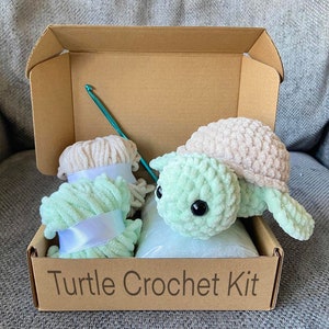 Turtle Crochet Kit, Crochet Turtle, Easy Level Crochet Kit, Gift Ideas, Crochet Kit, Crochet Gifts, Turtle Gifts, Animal Lovers, DIY Kit