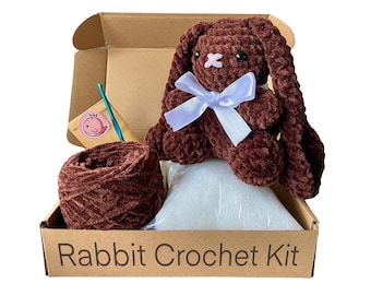Rabbit Crochet Kit, Easter Gifts, Crochet Kit for Adults, Craft Kit, Amigurumi Crochet Pattern, DIY Kit, Rabbit Gifts, Fun Crafting Kit
