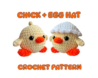 Schema all'uncinetto per pulcino, download digitale PDF di Amigurumi, schemi PDF facili da seguire, pollo giocattolo fatto a mano, idee e progetti artigianali
