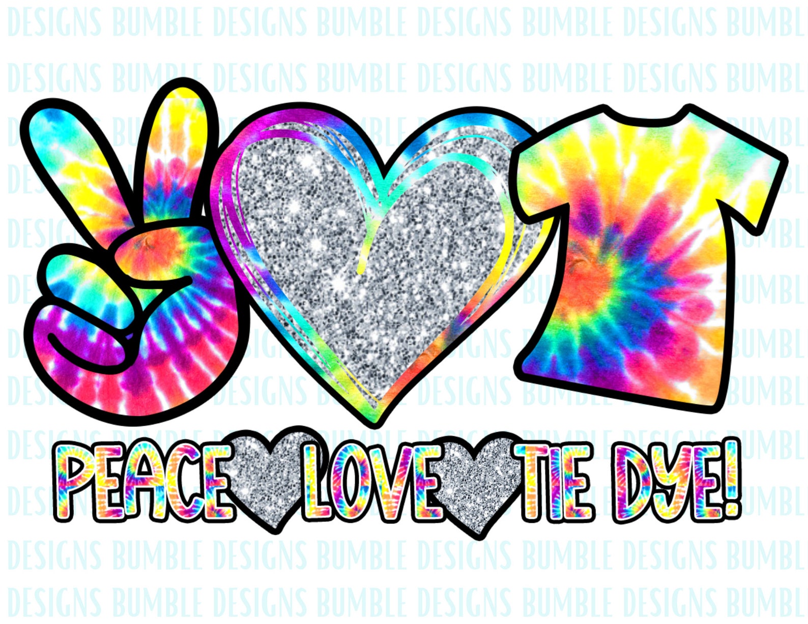 Peace Love Tie Dye-ready to Press-sublimation | Etsy