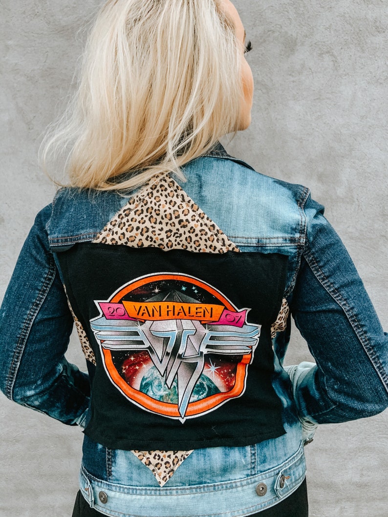 Van Halen Distressed Denim Jacket Etsy