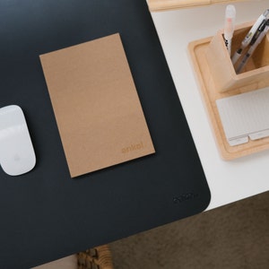 Vegan leather desk mat | black desk mat | Plain coloured desk mat