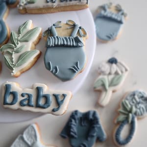 Baby In Bloom Custom Sugar Cookies - Baby Shower Cookies