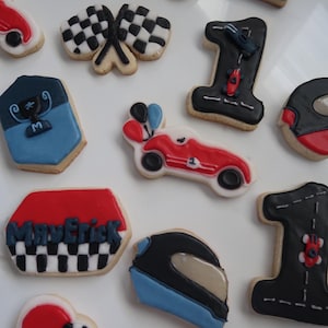 Race Car Custom Sugar Cookies - Baby Shower Cookies
