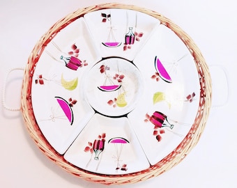 Jamaica Ceramic Chip and Dip Platter by Royal Sealy; Summer Theme Party Charcuterie Tray