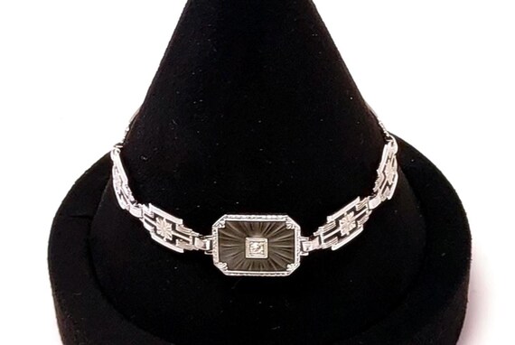 Antique Estate 14K White Gold and Diamond Bracelet; Art Deco Estate Jewelry; Circa 1920's