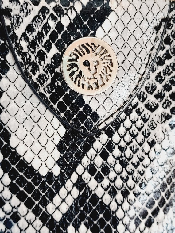 Black and white snakeskin purse clearance