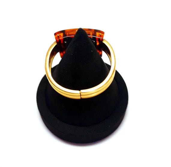 Tortoise Shell Bangle Bracelet Watch; Japanese Mo… - image 2