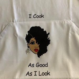 I Cook as Good as I Look Apron | Custom Apron | Bling Apron | Gift For Cook | Gift for Mom | Black Owned Shop | Gift for Sassy Woman | Sassy