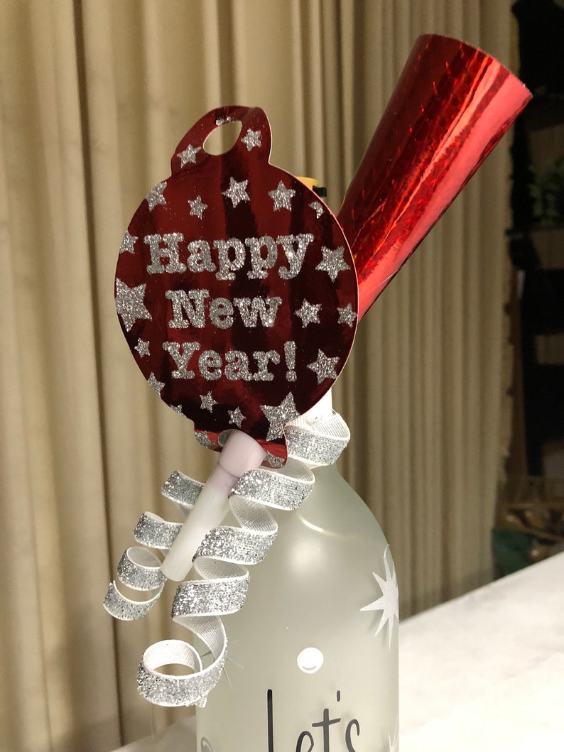 Let's Celebrate Lighted Wine Bottle Neck Band Bling Etsy