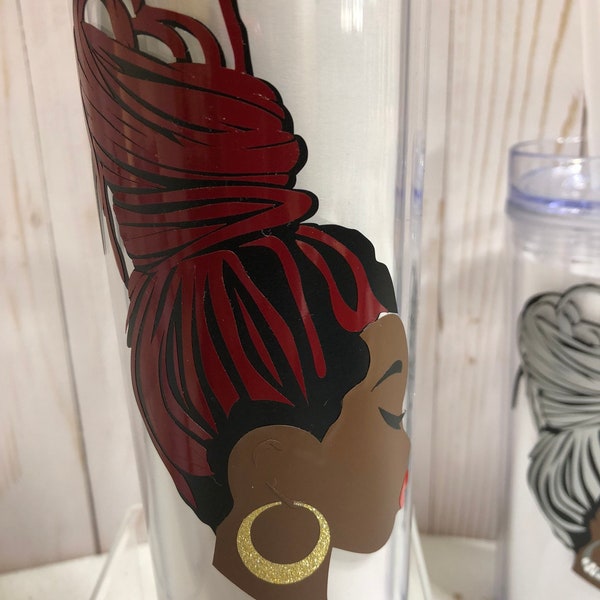 Colorful Locs Tumbler | Afrocentric Drink Tumbler | Birthday Gift for Women | Personalized Drink Holder | Hairdresser Gift | Gift For Teen |