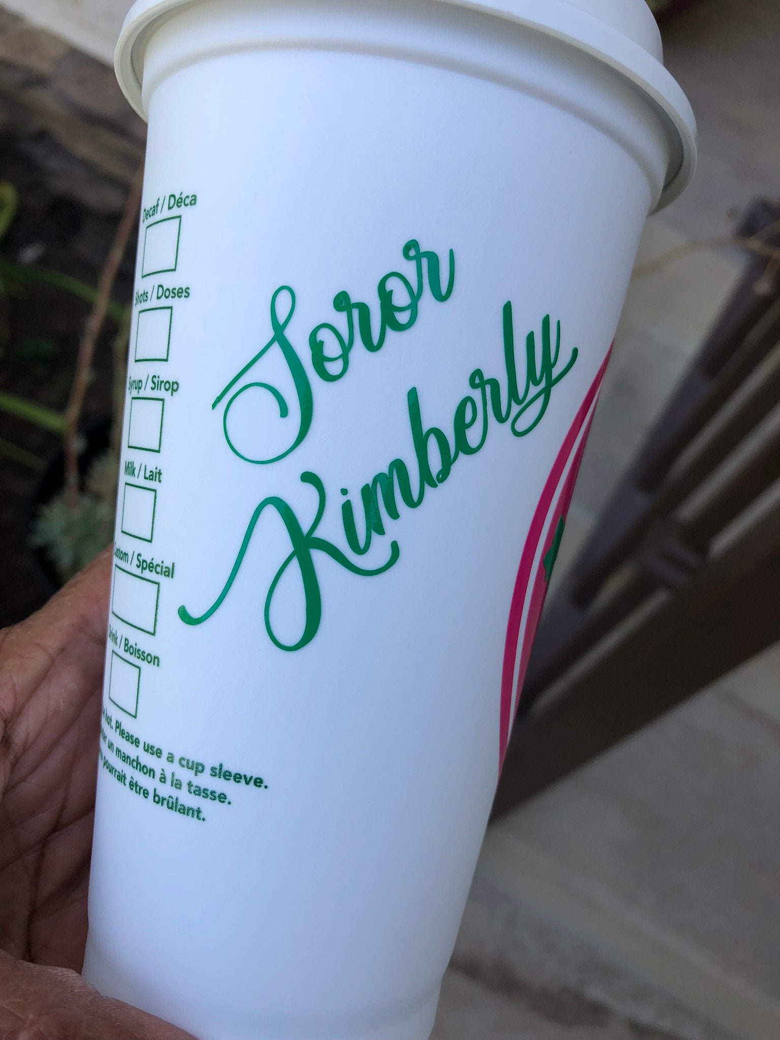AKA Starbucks Cup | AKA Gift | Pinkies up | Alpha Kappa Alpha | Black Owned  Shop | Pink and Green | Customized Starbucks Cup | Reusable - Etsy