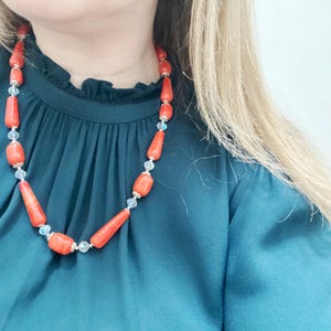 Vintage Czech Satin Glass Bead Necklace