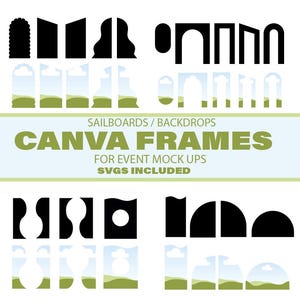 Event Mockup Canva Frames: Sailboard & Backdrop Designs (Digital Download)