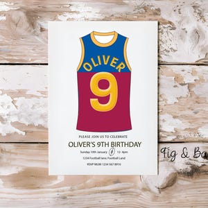 Invito di compleanno personalizzato AFL, Brisbane Lions, invito di compleanno AFL, football australiano, tema festa, Lions, file digitale
