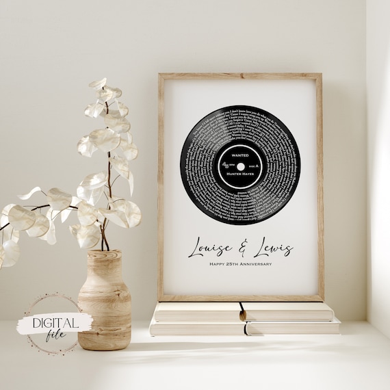 Song Lyrics Print, Song Lyrics Wall Art, Vinyl Record, Custom Song Lyrics,  First dance, Wedding Song Lyrics, Wedding Song, Song Lyrics