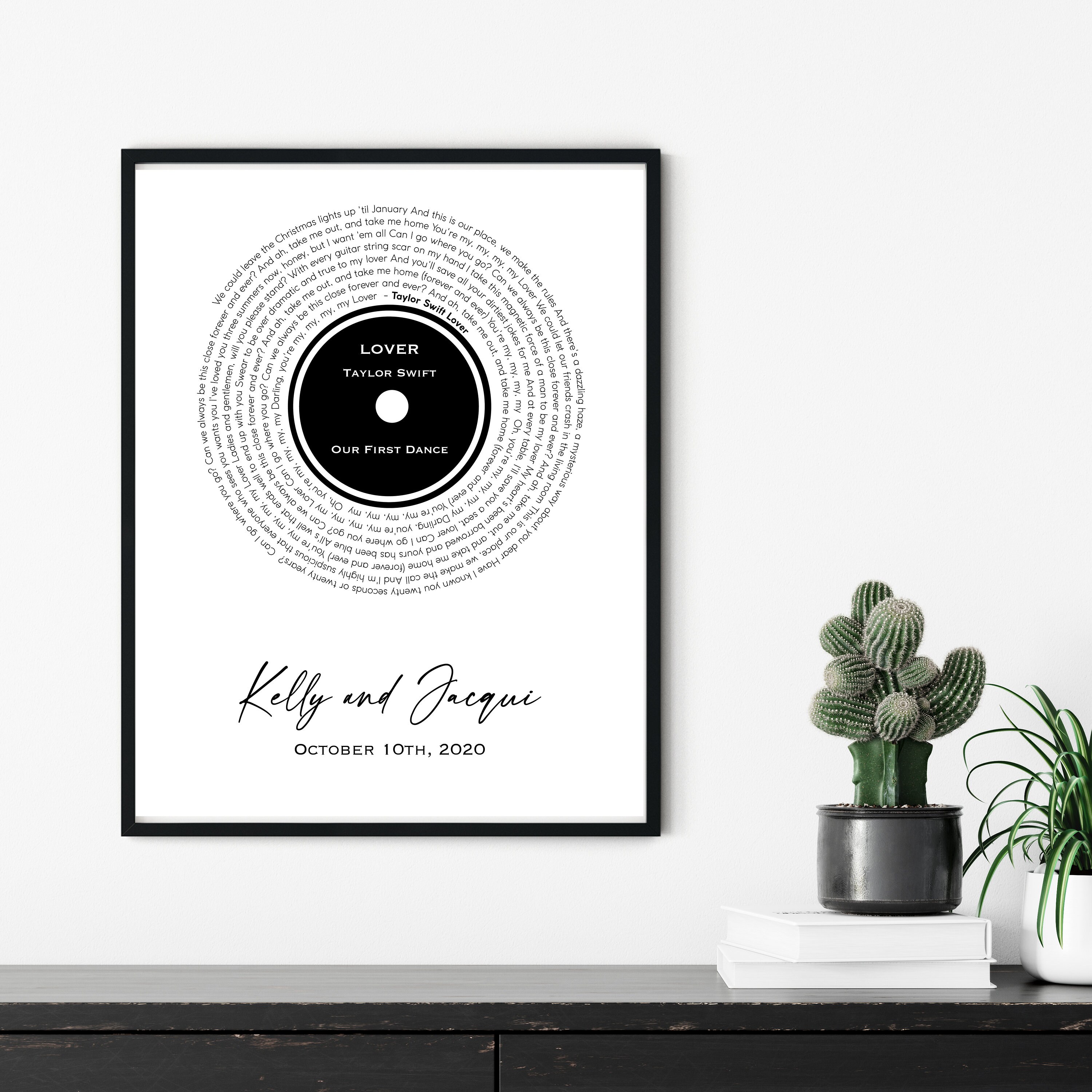 Valentine record card cards Valentines day Wedding Song Lyrics Paper Anniversary Gift 1 | Etsy