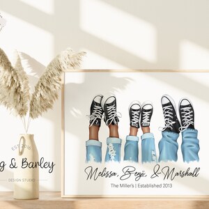 Personalisierte Familie Druck | Füße Sneaker | Familie Drucke | Geschenk zum Vatertag | Papa Geschenk | Familien Geschenk | personalisiertes Geschenk | Drucken