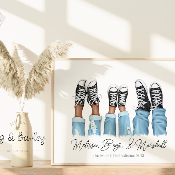 Personalised Family Print | Feet Sneaker | Family Prints | Fathers day gift | dad gift | Family gift | personalized gift | Print