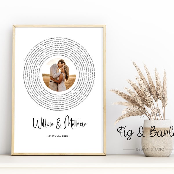 Song lyrics Wall Art, Song lyrics, Wedding Song, Paper Anniversary, Anniversary, First Dance Song, Gift for husband