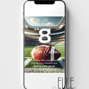 Custom NFL Theme Kids Party Invite, NFL, NFL Invite, kids party invite - digital file