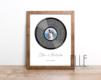 First Dance Custom Wedding Song Lyrics Vinyl Record Print (Digital Download)