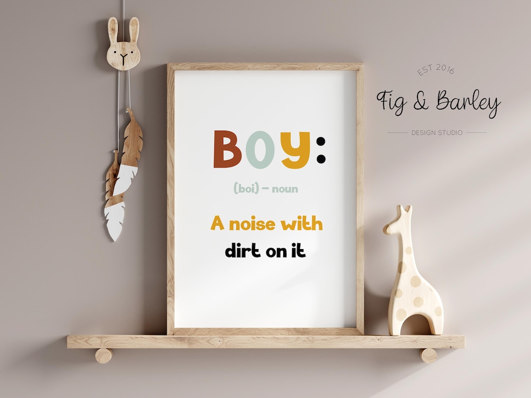 Boy Definition Art Print, Earth Tone Nursery Decor (digital Print) - Etsy
