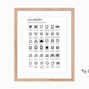 Laundry Symbol Guide Poster, Essential Care Symbols (Digital Download)