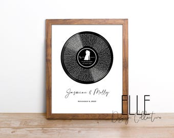 First Dance Custom Song Lyric Vinyl Record Anniversary Print (Digital File)