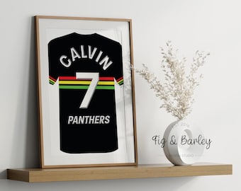 Custom Penrith Panthers Jersey Art: Personalized NRL Gift (Digital Printable)