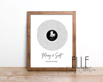 First Dance Custom Song Lyric Anniversary Print: Vinyl Record Design (Digital File)