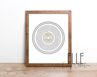 Custom Vinyl Lyrics Print: Personalized Wedding Song Gift (Digital Download)