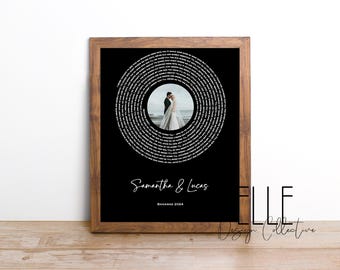 First Dance Custom Song Lyrics Vinyl Record Print, Personalized Anniversary Gift (Digital Download)