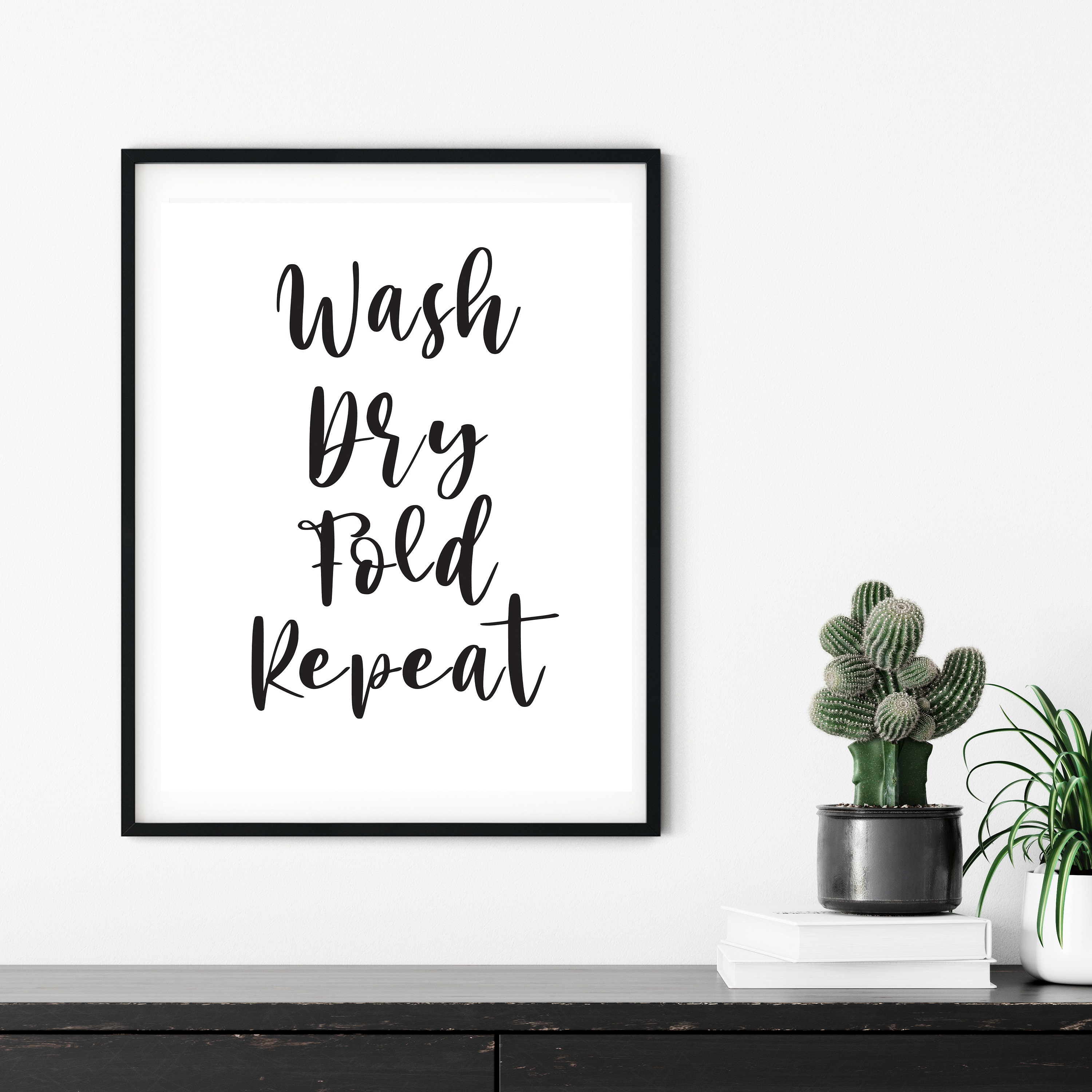 Laundry Laundry Wall Art Wash Fold Dry Repeat Wall Art Etsy