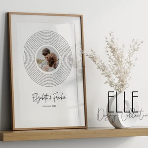 Benutzerdefinierte Songtexte Schallplatte mit Foto, personalisiertes Hochzeitsgeschenk (Digitaler Download)