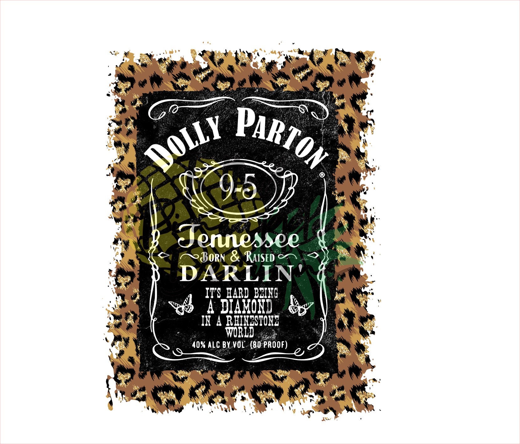 Dolly Parton Jack Daniels Leopard Label Country Digital Transfer PNG …