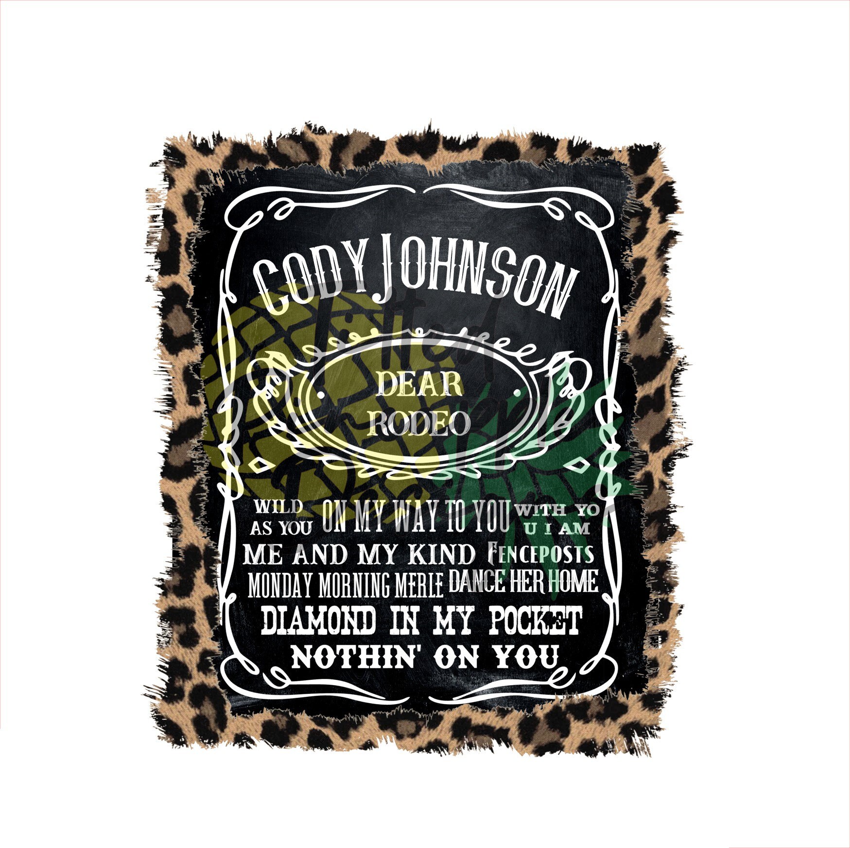 Cody Johnson Jack Daniels Leopard Digital Transfer Png Y Svg Etsy