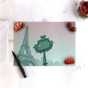 Le Metro de Paris Tempered Glass Cutting Board - Designed by Michigan Artists