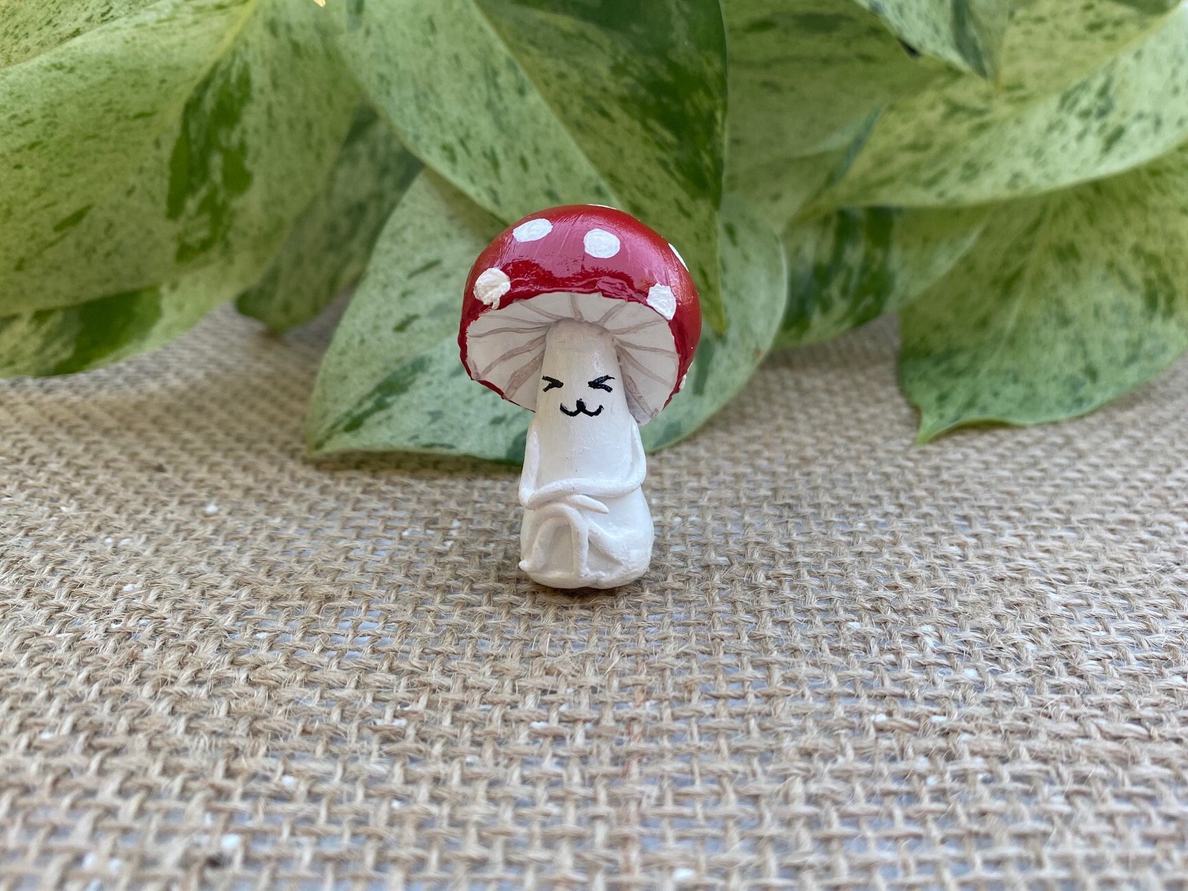 Mushroom plant guardian cute handmade Mushroom figurine Etsy